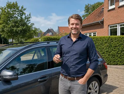 Verkäufer aus Stolberg mit dem verkauften Fahrzeug